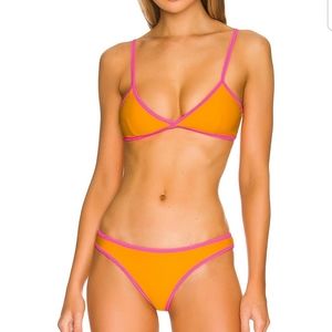 Lovers and friends tangerine and pink bikini set